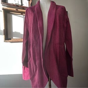 Eddie Bauer Camp Fleece Wrap Cardigan Ruby NWT Medium